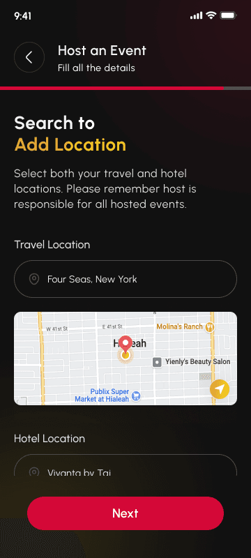 Adding an event location